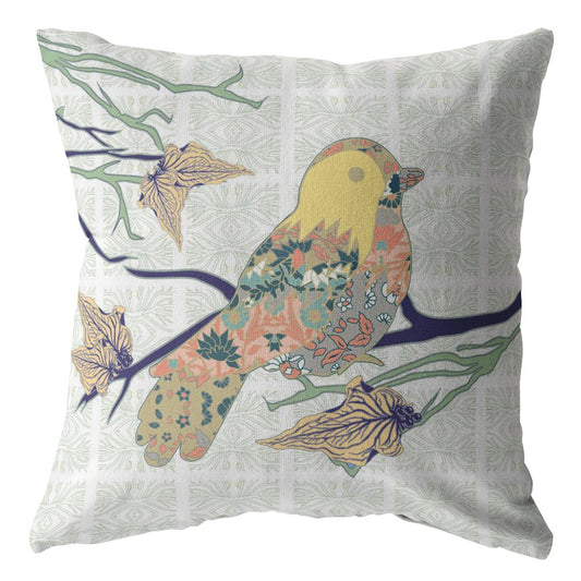 16" Light Green Sparrow Suede Throw Pillow