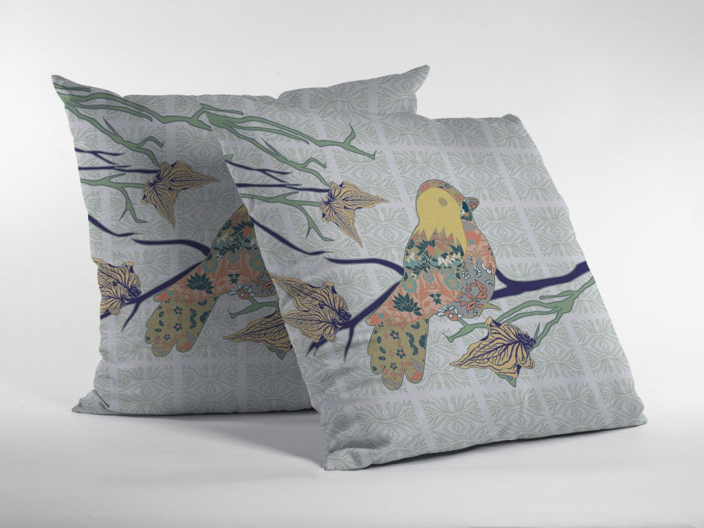 16" Light Green Sparrow Suede Throw Pillow