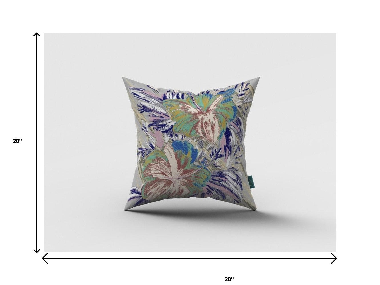 18” Lilac Green Hibiscus Suede Decorative Throw Pillow