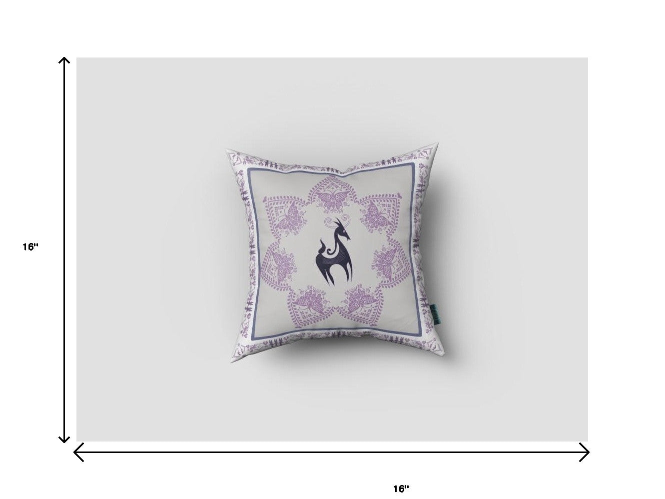 16” Gray Purple Horse Suede Throw Pillow