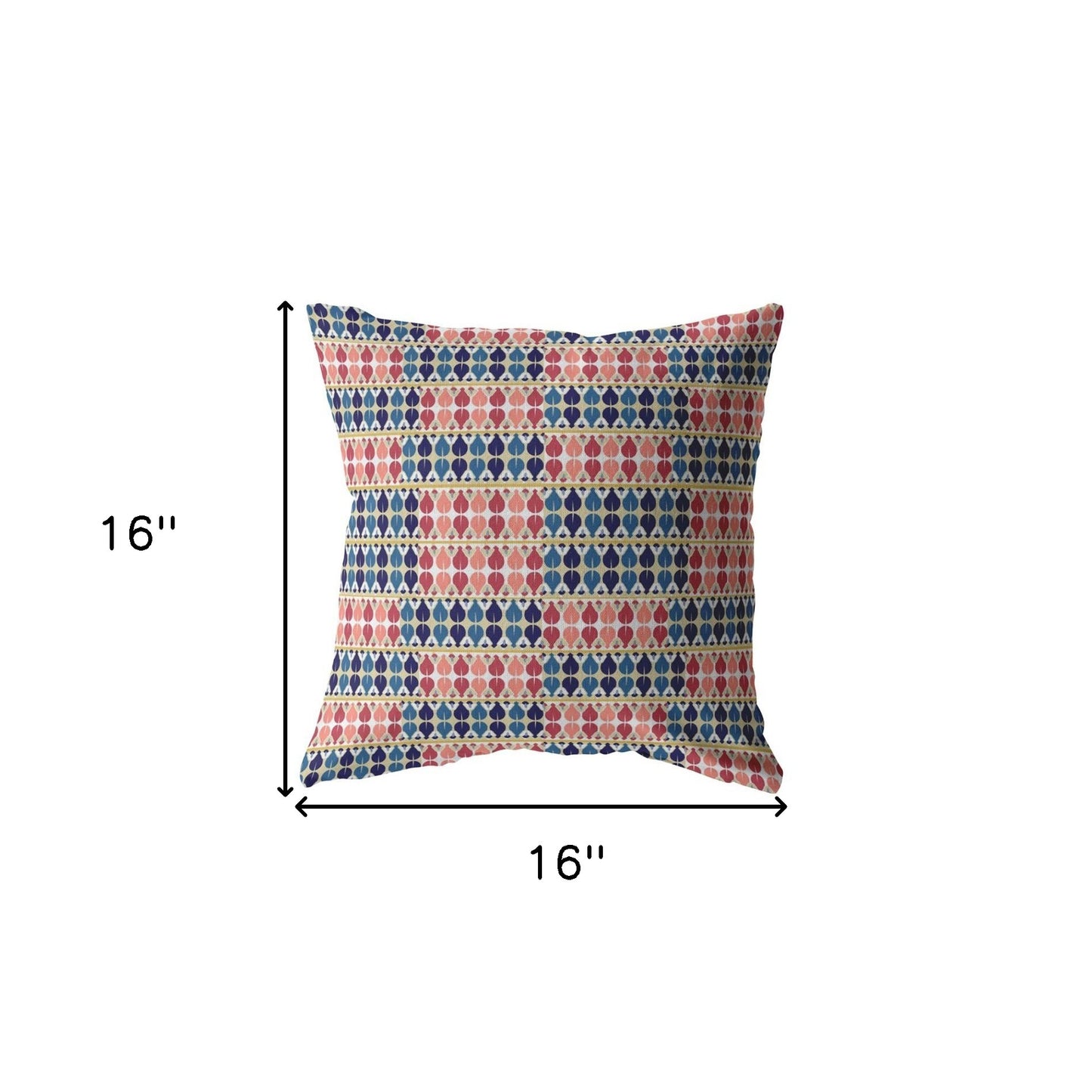 16" Red Blue Spades Suede Throw Pillow