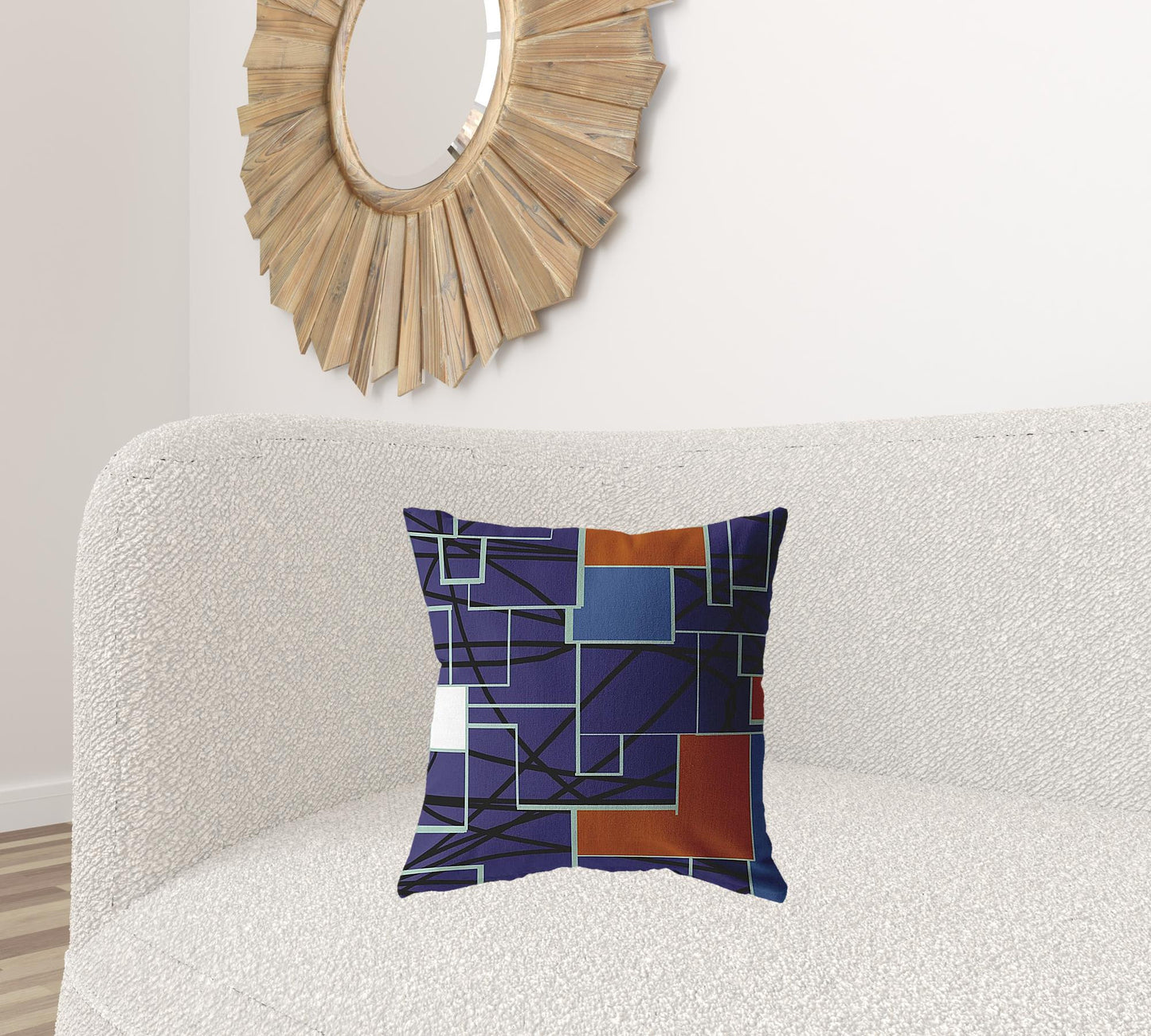 18" Navy Puzzle Piece Suede Throw Pillow