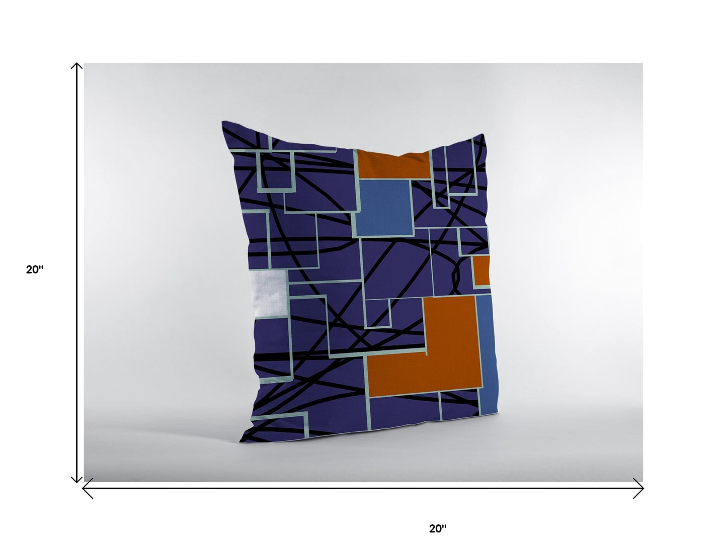 18" Navy Puzzle Piece Suede Throw Pillow