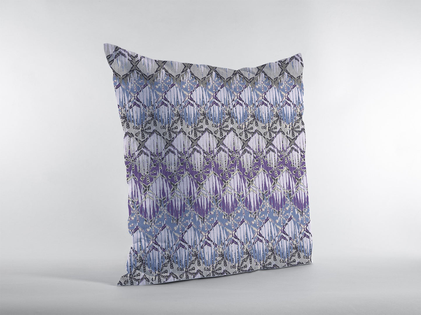 16” Purple Gray Hatch Decorative Suede Throw Pillow