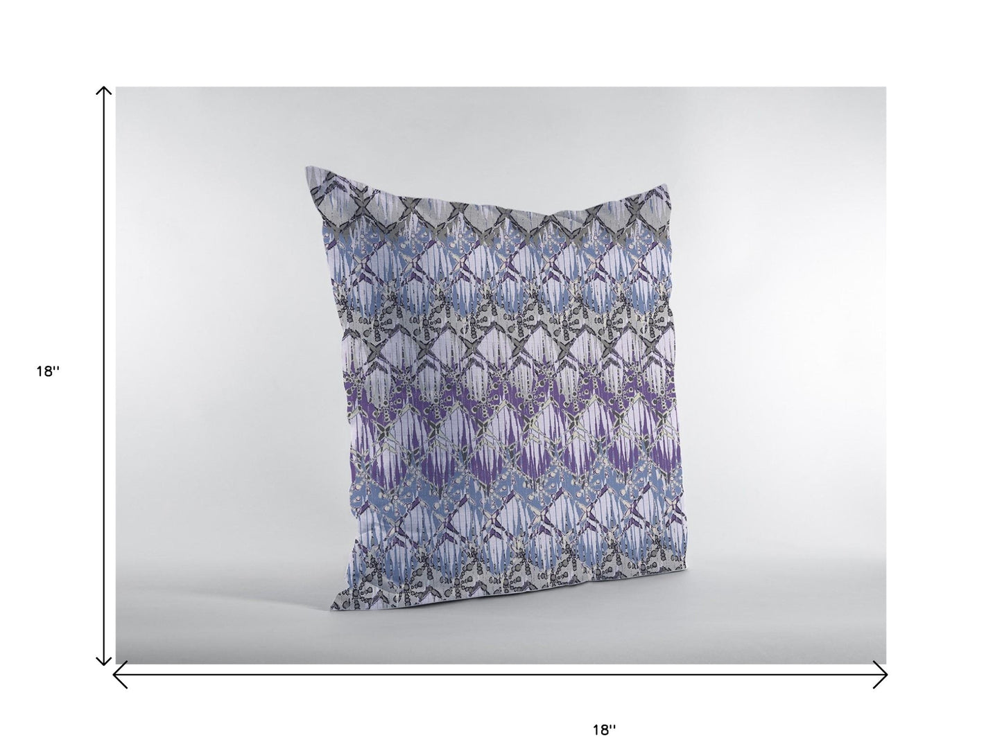 18” Purple Gray Hatch Decorative Suede Throw Pillow