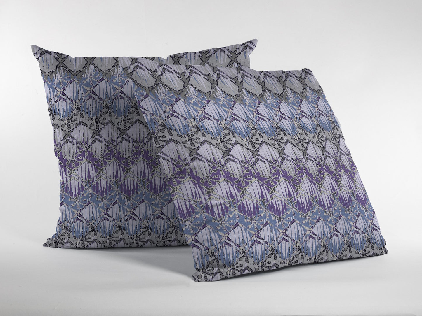 18” Purple Gray Hatch Decorative Suede Throw Pillow