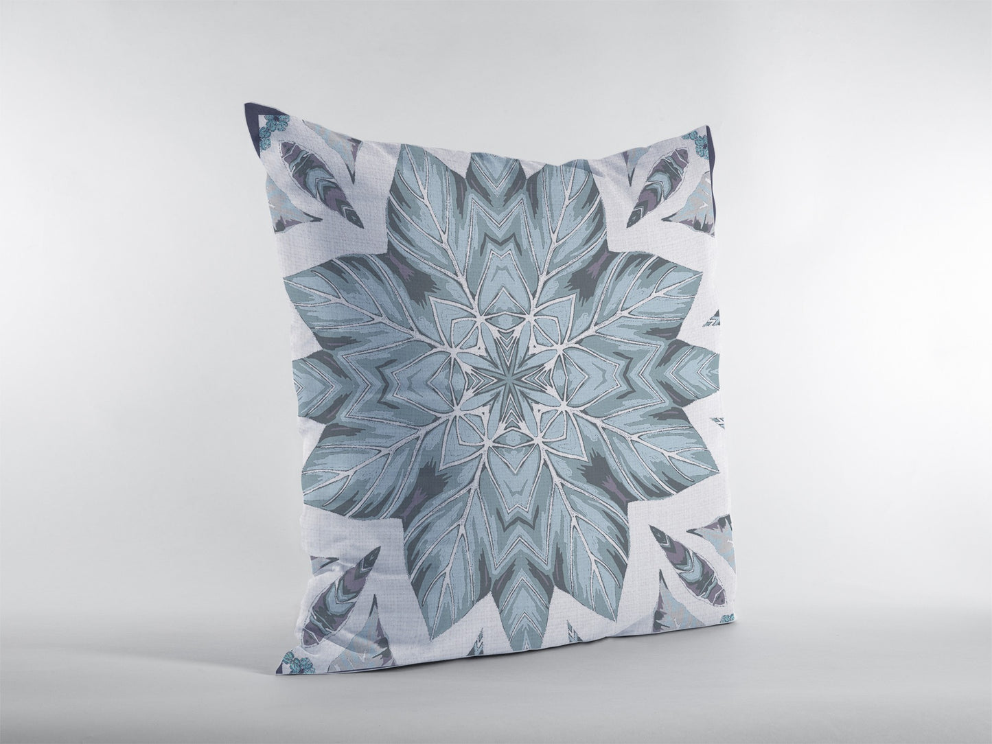 16" Blue Floral Forest Suede Throw Pillow