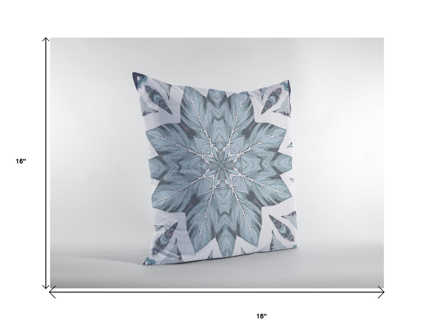 16" Blue Floral Forest Suede Throw Pillow