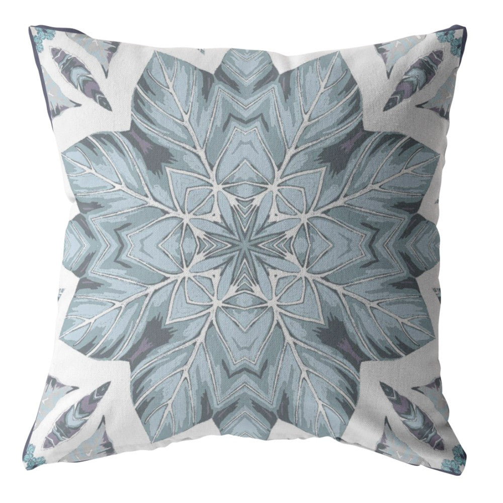 18" Blue Floral Forest Suede Throw Pillow