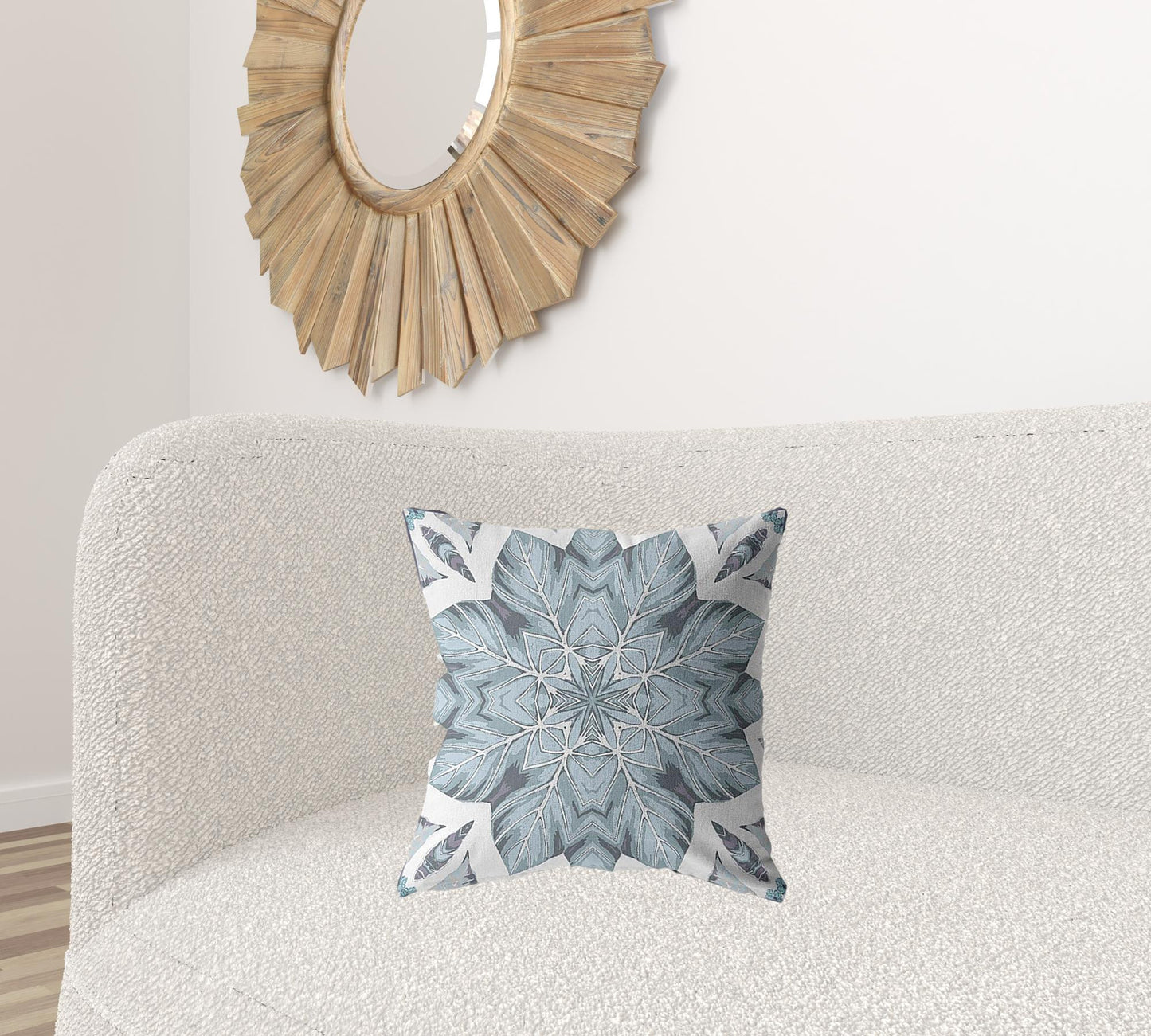 18" Blue Floral Forest Suede Throw Pillow