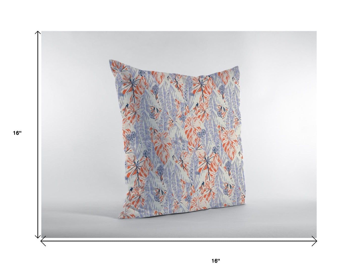 16" Orange Lavender Tropics Suede Throw Pillow