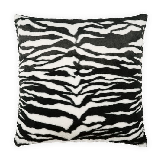 D.V. KAP HOME   24" x 24" Getti Pillow - Zebra Animal, Faux Fur    - 4139-Z-2424