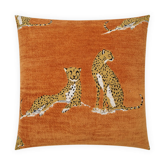 D.V. KAP HOME   24" x 24" Big Iris Pillow - Marmalade Animal, Novelty, Transitional    - 4141-M-2424