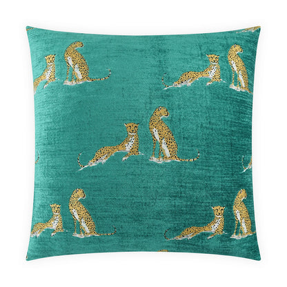 D.V. KAP HOME   24" x 24" Little Iris Pillow - Aquamarine Animal, Novelty, Transitional    - 4142-A-2424