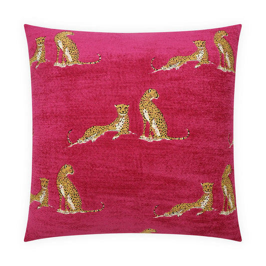 D.V. KAP HOME   24" x 24" Little Iris Pillow - Fuchsia Animal, Novelty, Transitional    - 4142-F-2424