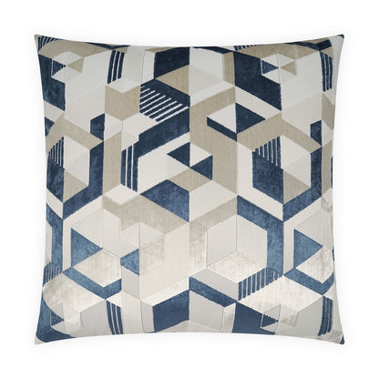 D.V. KAP HOME   24" x 24" Delaware Pillow - Blue Geometric, Modern, Abstract, Glam    - 4144-B-2424