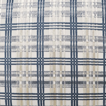 D.V. KAP HOME   24" x 24" Cotati Pillow - Blue Plaid - Check, Glam, Transitional    - 4145-B-2424