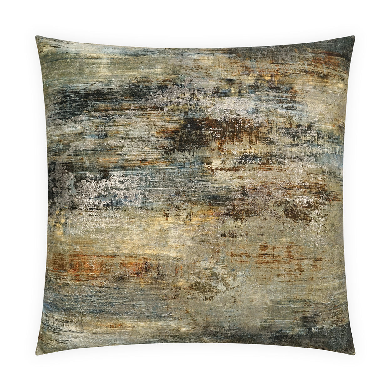 D.V. KAP HOME   24" x 24" Serston Pillow - Green Abstract, Transitional, Glam    - 4146-G-2424