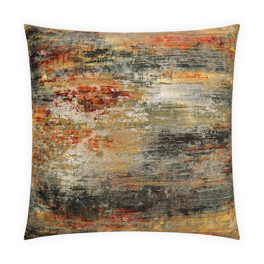 D.V. KAP HOME   24" x 24" Serston Pillow - Orange Abstract, Transitional, Glam    - 4146-O-2424