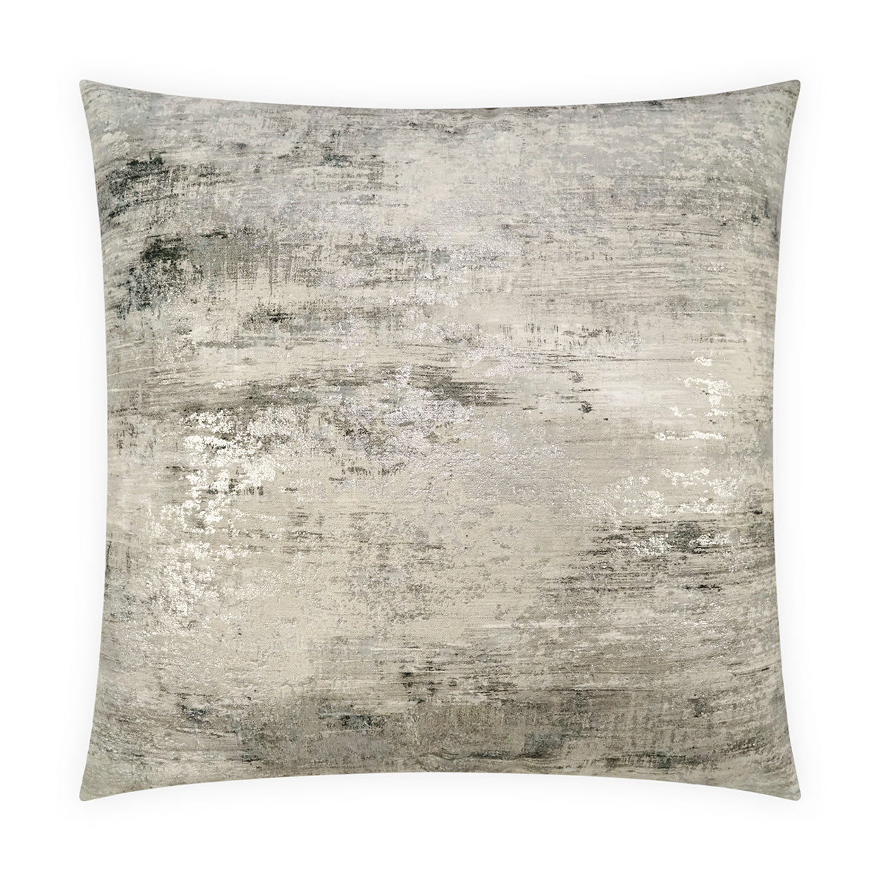 D.V. KAP HOME   24" x 24" Serston Pillow - Silver Abstract, Transitional, Glam    - 4146-S-2424