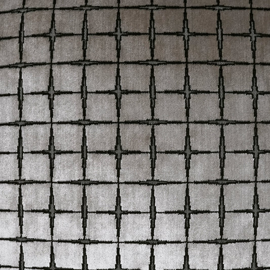 D.V. KAP HOME 4149-YARD Formentor Fabric Geometric, Transitional, Glam, Modern  Silver, Grey   - Formentor