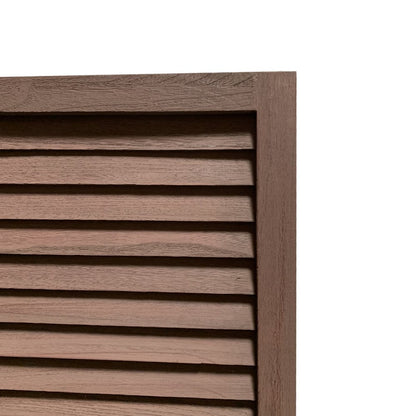 67" Brown Solid Wood Folding Three Panel Screen Room Divider