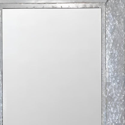 84" Gray And Brown Galvanized Metal and Wood Framed Leaning Accent Mirror