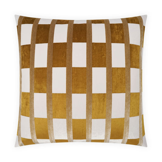 D.V. KAP HOME   24" x 24" Root Plaid - Check, Glam, Transitional    - 4151-M-2424