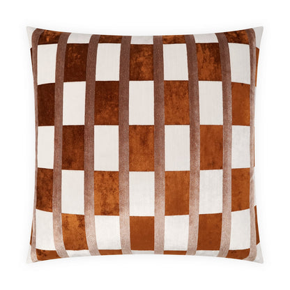 D.V. KAP HOME   24" x 24" Root Pillow - Rust Plaid - Check, Glam, Transitional    - 4151-R-2424