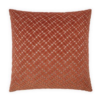 D.V. KAP HOME   24" x 24" Melvin Pillow - Coral Geometric, Traditional, Textured    - 4154-C-2424