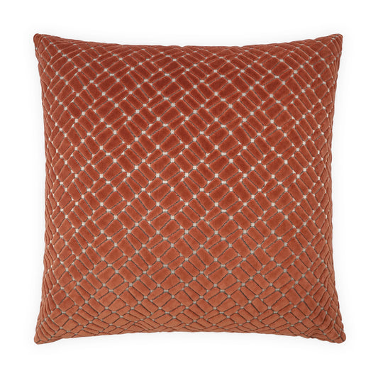 D.V. KAP HOME   24" x 24" Melvin Pillow - Coral Geometric, Traditional, Textured    - 4154-C-2424