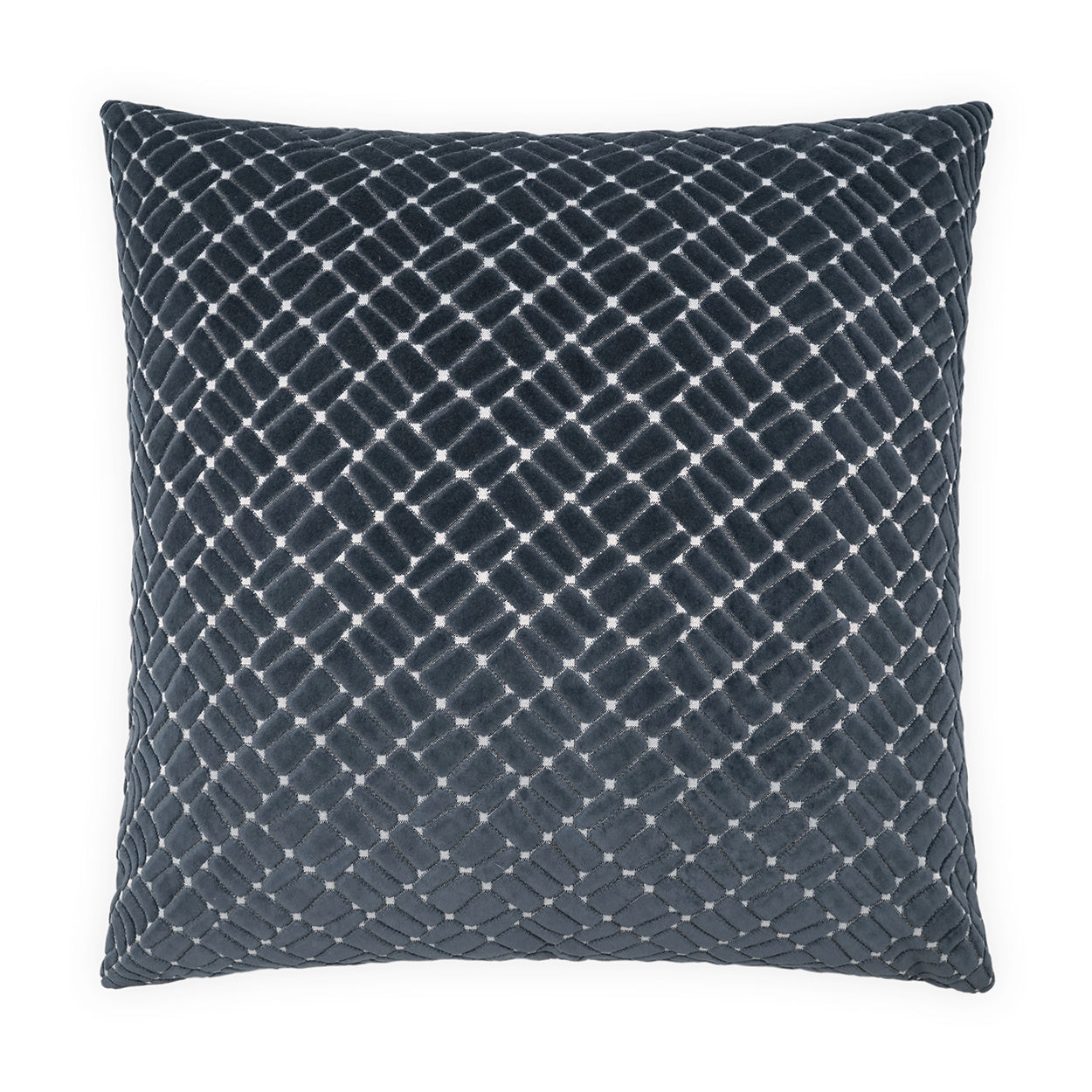 D.V. KAP HOME   24" x 24" Melvin Pillow - Indigo Geometric, Traditional, Textured    - 4154-I-2424