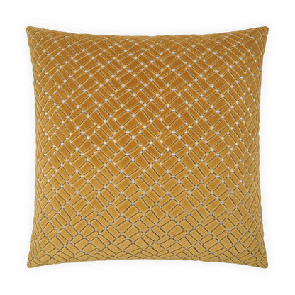 D.V. KAP HOME   24" x 24" Melvin Pillow - Mustard Geometric, Traditional, Textured    - 4154-M-2424