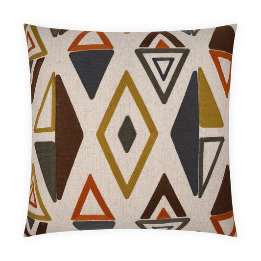 D.V. KAP HOME   24" x 24" Wild Card Pillow - Harvest Geometric, Abstract, Modern, Global    - 4155-H-2424