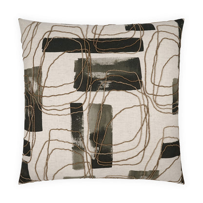D.V. KAP HOME   24" x 24" Freeform Pillow - Ink Abstract, Global, Modern    - 4158-I-2424