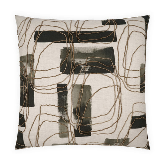 D.V. KAP HOME   24" x 24" Freeform Pillow - Ink Abstract, Global, Modern    - 4158-I-2424