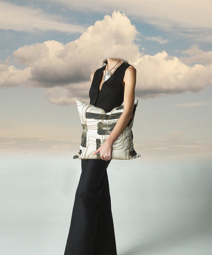 D.V. KAP HOME   24" x 24" Freeform Pillow - Ink Abstract, Global, Modern    - 4158-I-2424