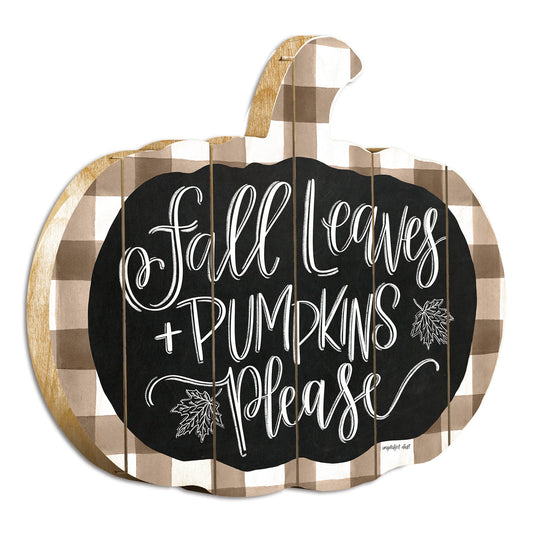 Fall Leaves And Pumpkins Please Unframed Print Wall Art