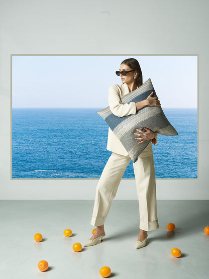 D.V. KAP HOME   24" x 24" Aspire Pillow Stripes, Beach, Transitional    - 4161-2424