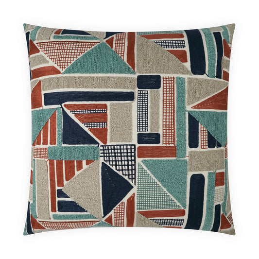 D.V. KAP HOME   24" x 24" Zest Pillow Geometric, Embroidery    - 4163-2424