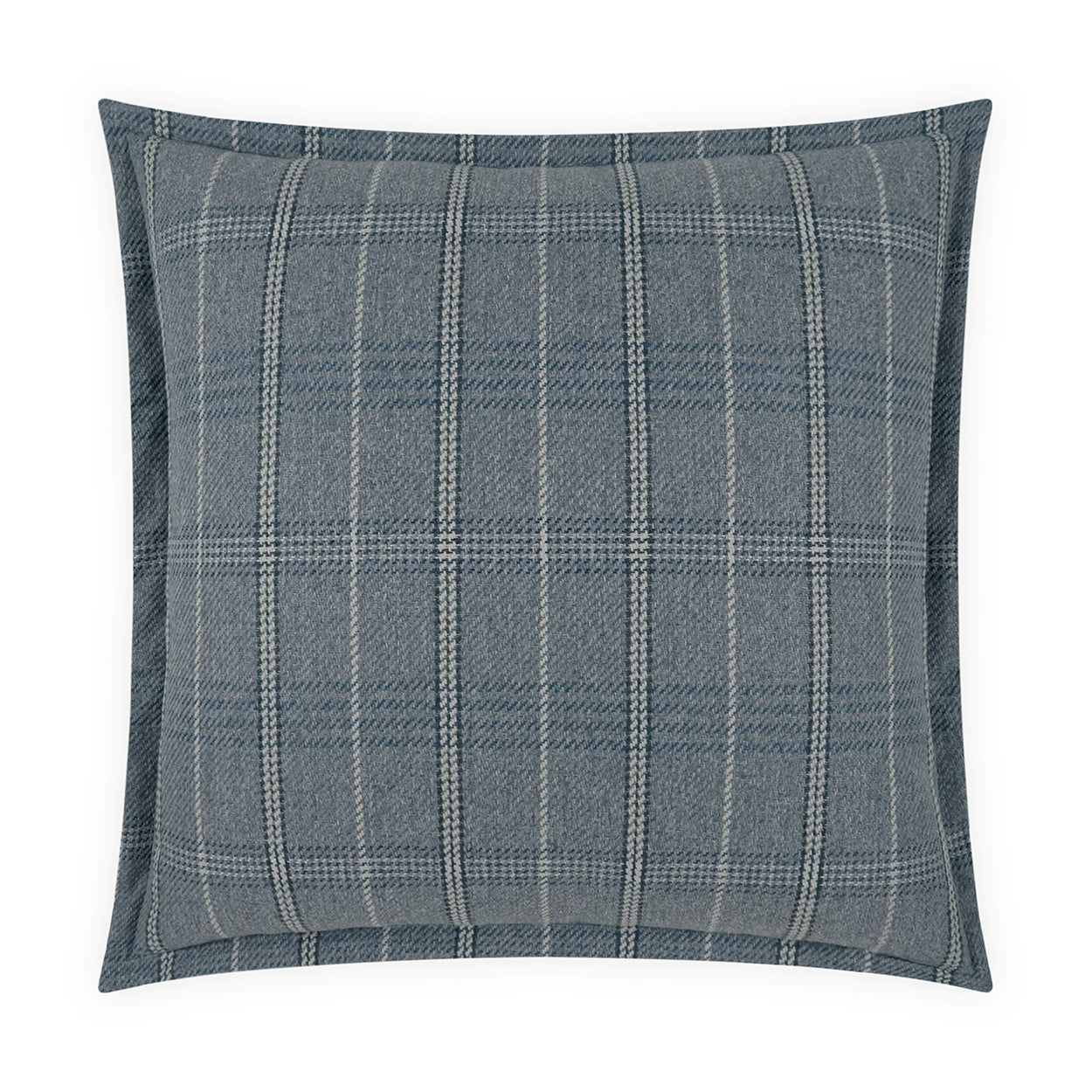 D.V. KAP HOME   24" x 24" Harken Pillow - Denim Farmhouse, Plaid - Check    - 4166-D-2424