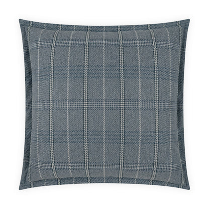 D.V. KAP HOME   24" x 24" Harken Pillow - Denim Farmhouse, Plaid - Check    - 4166-D-2424