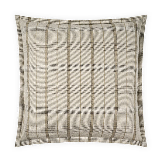 D.V. KAP HOME   24" x 24" Harken Pillow - Pearl Farmhouse, Plaid - Check    - 4166-P-2424