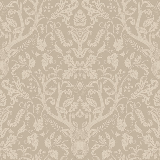 York Wallcoverings Chesapeake Kiwassa Light Brown Antler Damask Wallpaper Animals Lodge Light Brown  Wallpaper - 4169-12705