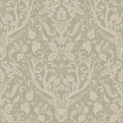 York Wallcoverings Chesapeake Kiwassa Sage Antler Damask Wallpaper Animals Lodge Sage  Wallpaper - 4169-12706