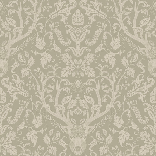 York Wallcoverings Chesapeake Kiwassa Sage Antler Damask Wallpaper Animals Lodge Sage  Wallpaper - 4169-12706