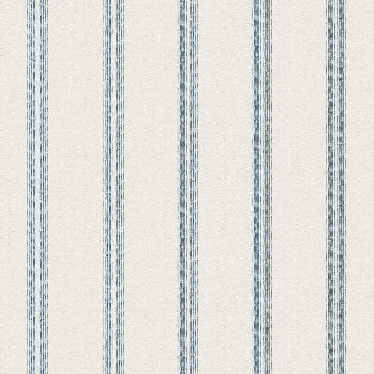 Wallpaper with a light background and slim vertical navy-blue stripes.