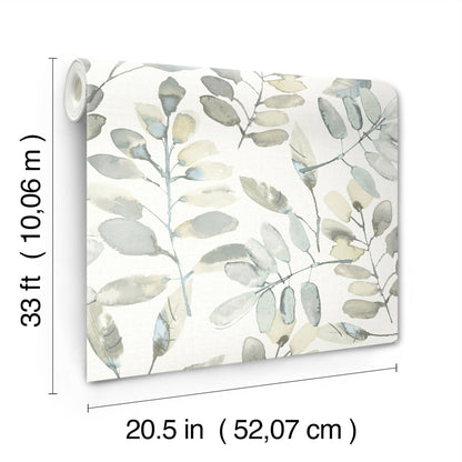 York Wallcoverings Chesapeake Pinnate Grey Leaves Wallpaper Botanical Traditional Grey  Wallpaper - 4169-13905