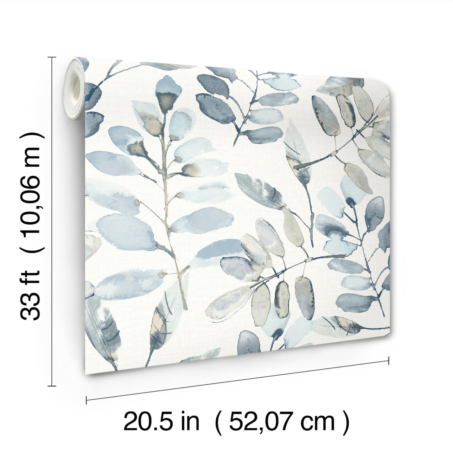 York Wallcoverings Chesapeake Pinnate Blue Leaves Wallpaper Botanical Traditional Blue  Wallpaper - 4169-13908