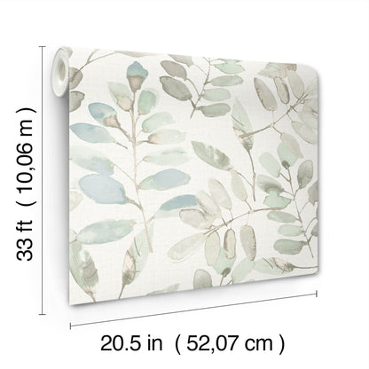 York Wallcoverings Chesapeake Pinnate Mint Leaves Wallpaper Botanical Traditional Mint  Wallpaper - 4169-13909